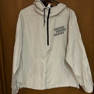 Oddies light gray windbreaker - size Medium